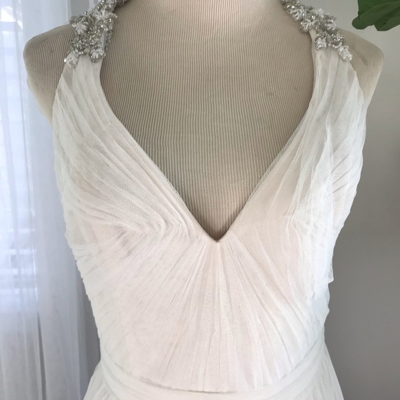 - Bliss Monique Lhuillier tulle beaded wedding dress - Picture 3 of 6